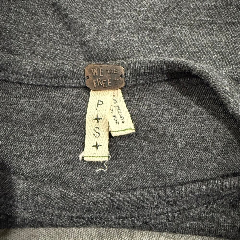 We The Free Women's Gray Colorblock 3/4 Sleeve Blouse Size Small Casual - Picture 6 of 6